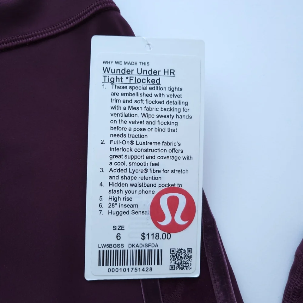 🍋NWT Lululemon Wunder Under High-Rise Tight* Flocked 28" - Picture 12 of 13